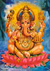 Hindu God Ganesh Seated on Lotus